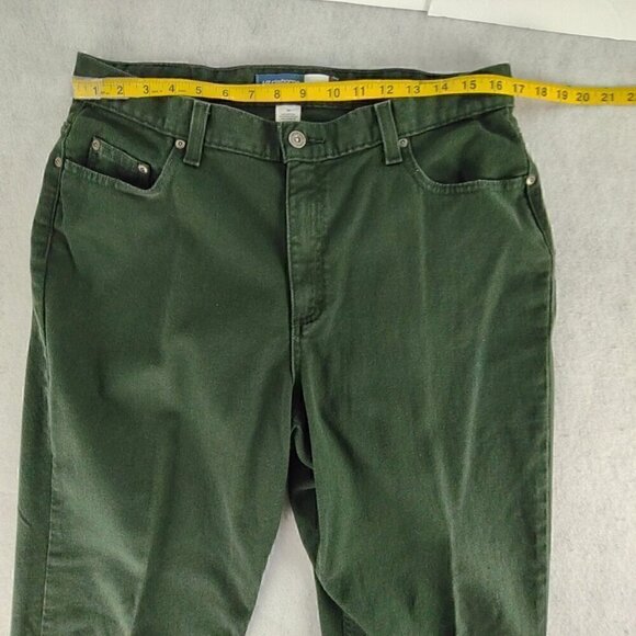 Liz Claiborne Womens Green Classic Fit Five Pocket Lizwear Cotton Jeans Size 16 - Picture 5 of 10